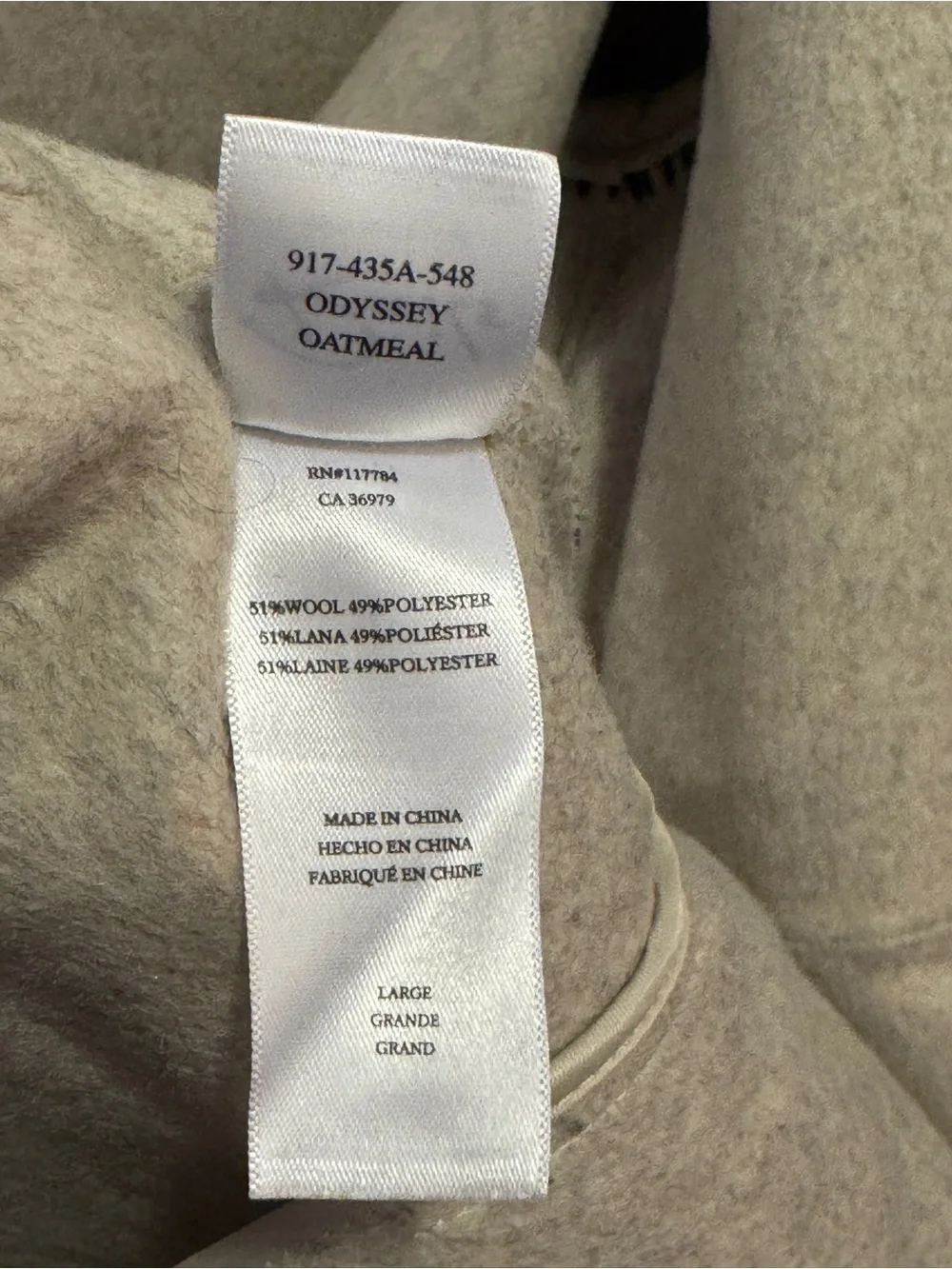 Rails Odyssey Whipstitch Detail Wool Blend Jacket Shacket Shade Oatmeal $398.00 - Picture 13 of 16